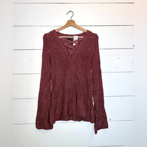 American Eagle Outfitters V Neck Criss Cross Sweater